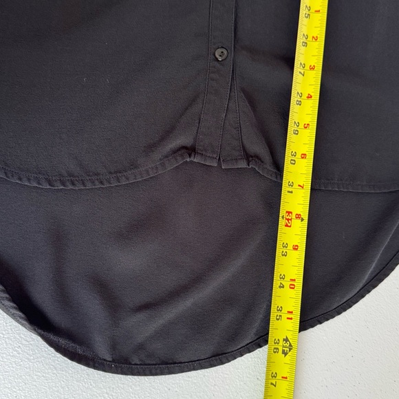 EILEEN FISHER Silk Black Shirt Dress Sleeveless Button Front Hight Low Size M - Picture 12 of 13
